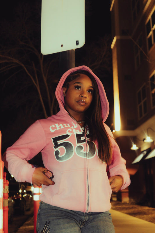 Pink 555 zip-up