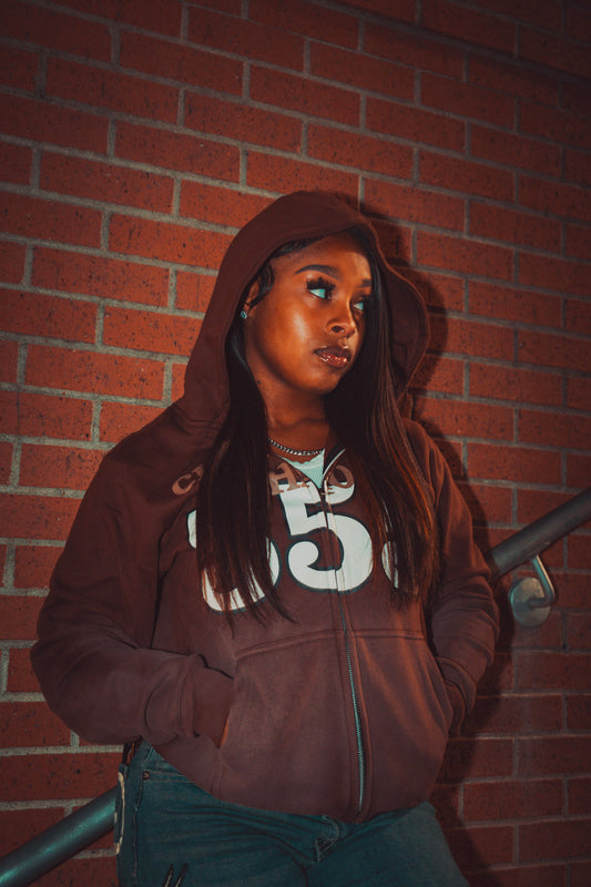 Brown 555 zip-up