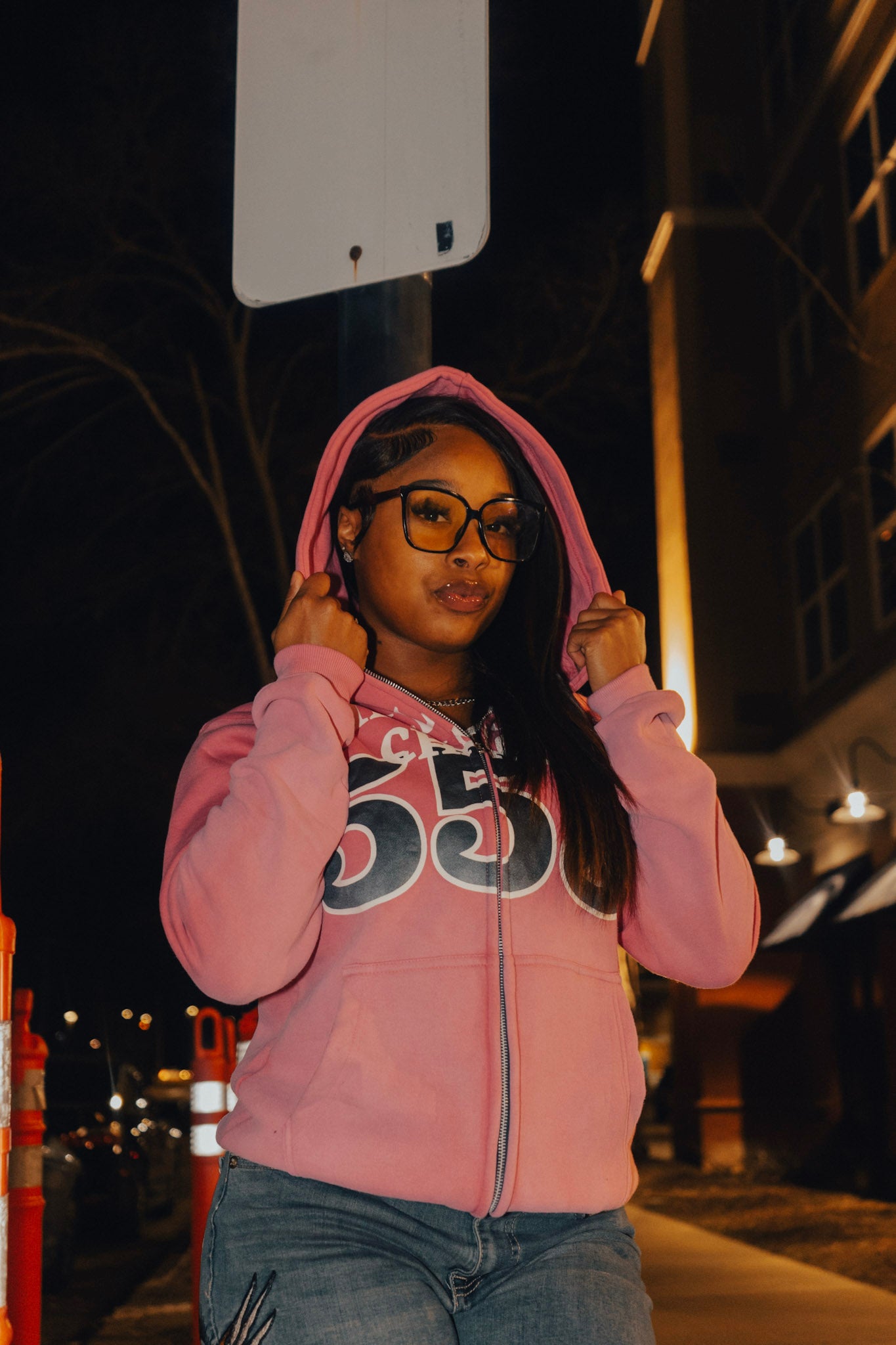 Pink 555 zip-up