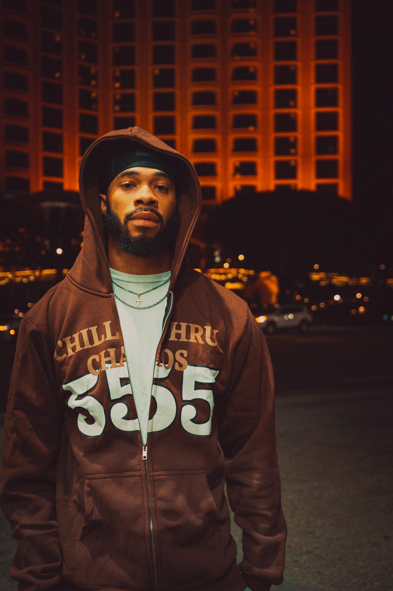 BROWN 555 zip up