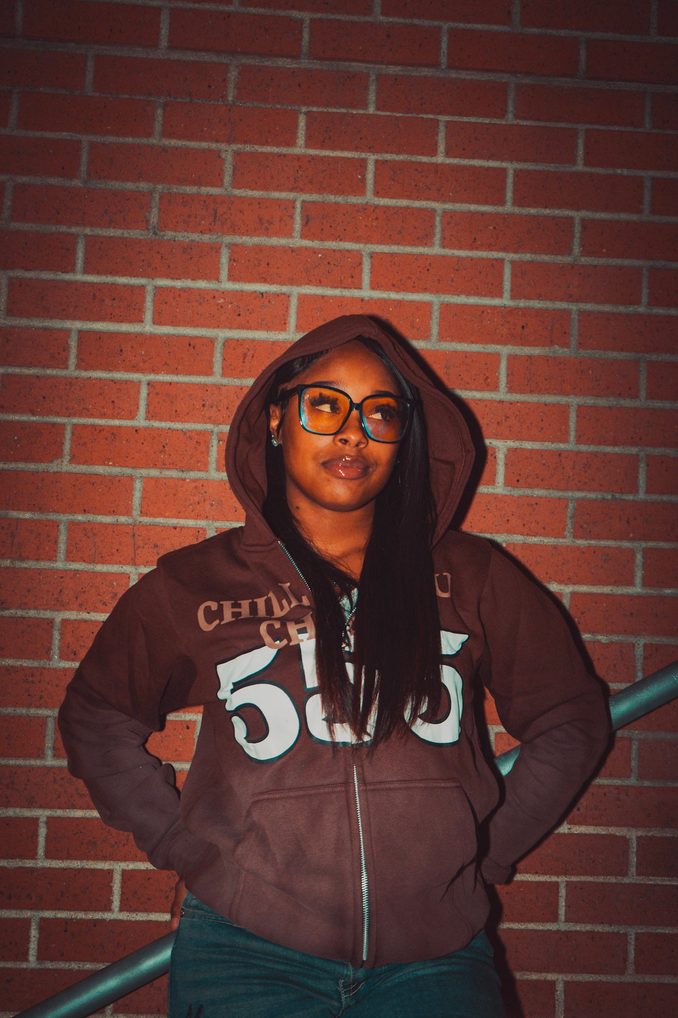 Brown 555 zip-up