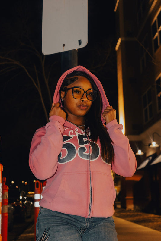 Pink 555 zip-up