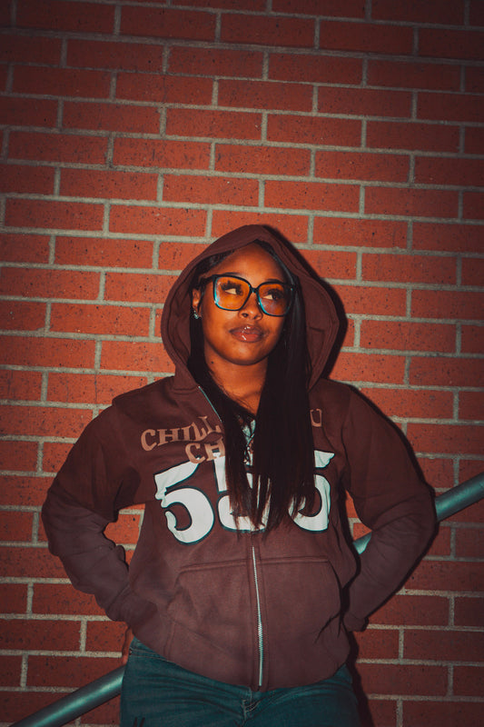 Brown 555 zip-up